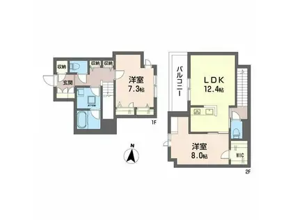 ボン・ブリーズI(2LDK/1階)の間取り写真