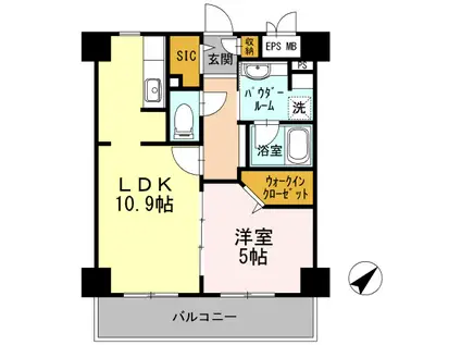 HABITATION DAIWA(1LDK/7階)の間取り写真