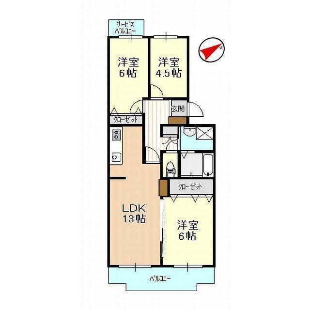 平和ハイツG(3LDK/2階)の間取り写真