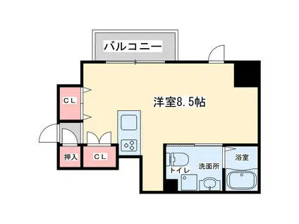 フロンティアゲート淀川(ワンルーム/9階)の間取り写真