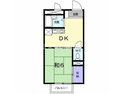 シャルマン鈴村(1DK/1階)の間取り写真
