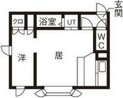 元町クラブハウス(1DK/2階)の間取り写真