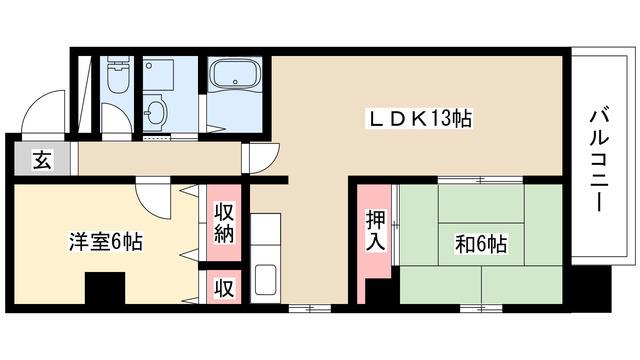 メゾンサンヒルズ(2LDK/3階)の間取り写真
