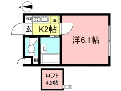 フォレスタ中央林間(1K/2階)の間取り写真