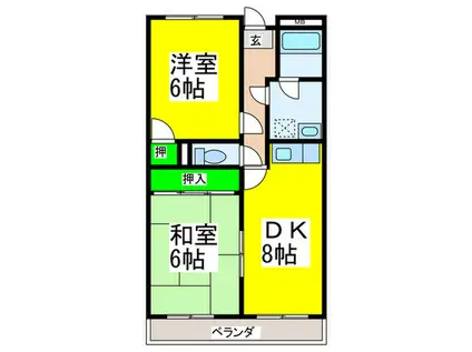 ラポールII(2DK/5階)の間取り写真