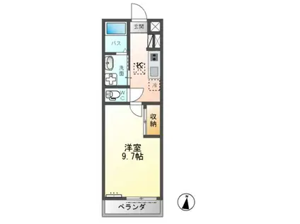 RUCOTA(1K/1階)の間取り写真