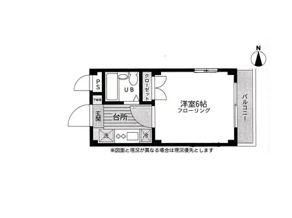 ヴィラロイヤル妙蓮寺(1K/1階)の間取り写真
