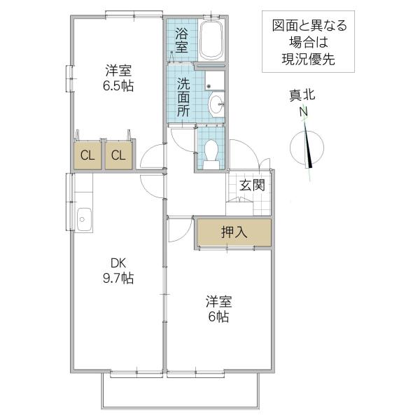 水木コーポIII(2DK/2階)の間取り写真