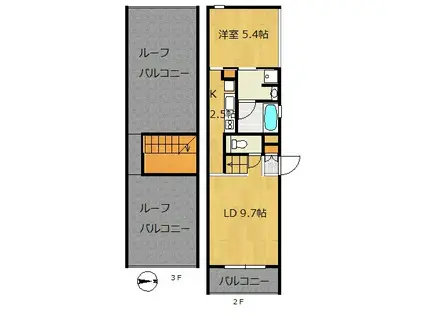 YS GARDEN(1LDK/2階)の間取り写真