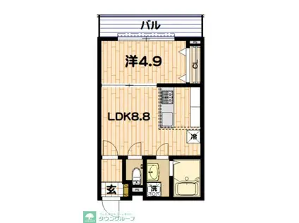 アルドゥール上永谷壱番館(1LDK/1階)の間取り写真