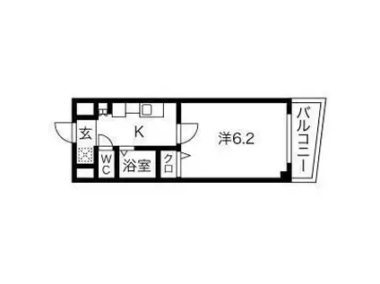 /オズレジデンス天下茶屋(1K/3階)の間取り写真
