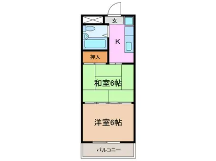 第一ビューハイツ兄山(2K/3階)の間取り写真