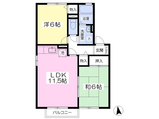 セジュール下幅(2LDK/2階)の間取り写真