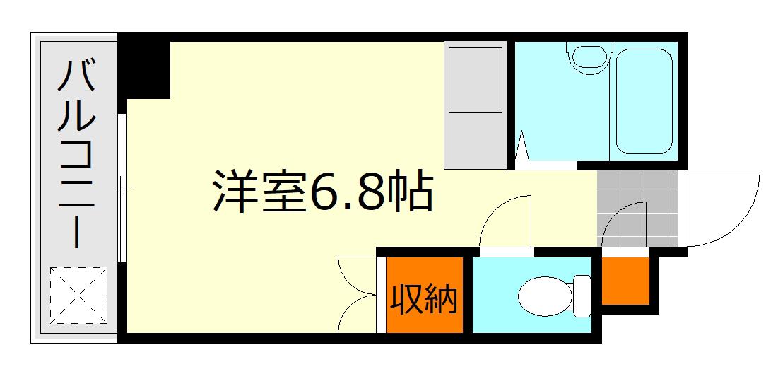 ラ・ヴォール国泰寺(ワンルーム/2階)の間取り写真