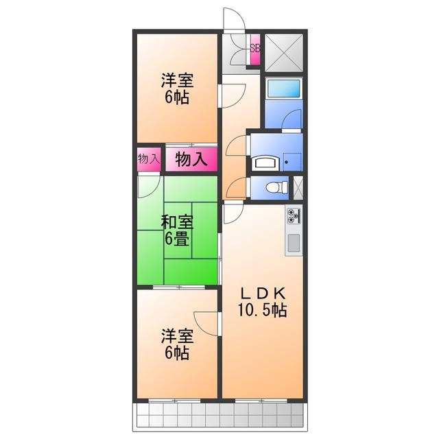 ルシェンテ(3LDK/2階)の間取り写真