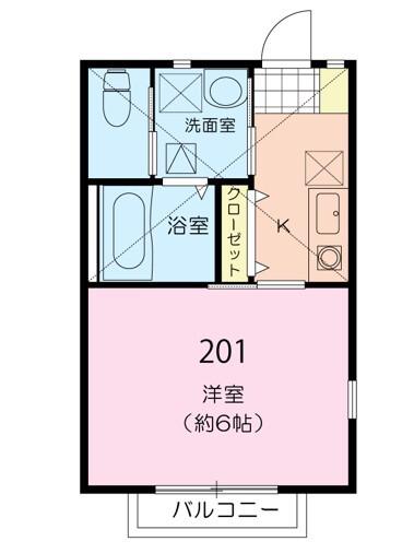 アリヴィエイースト新松戸(1K/2階)の間取り写真