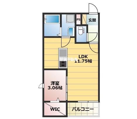 THE NOBLES秋葉町(1LDK/2階)の間取り写真