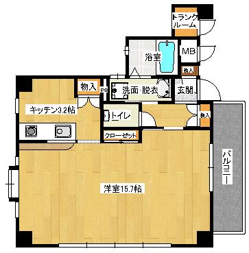 159ビル(1K/4階)の間取り写真