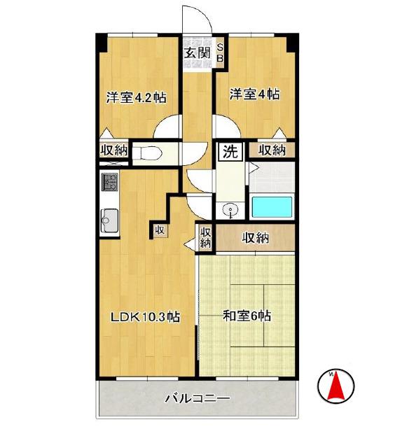 マ・メゾン寿(3LDK/2階)の間取り写真