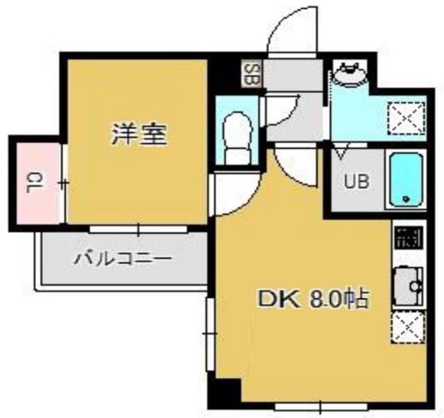 RIKAON船橋湊町(1DK/7階)の間取り写真
