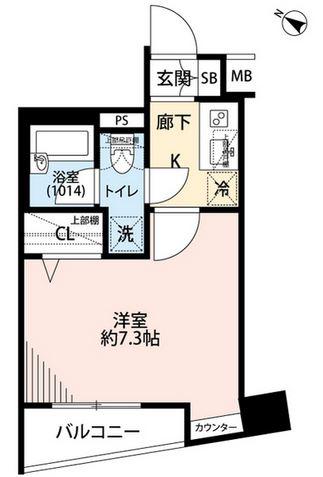 プレール・ドゥーク水天宮(1K/10階)の間取り写真