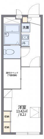 レオパレス三ヶ根B(1K/1階)の間取り写真