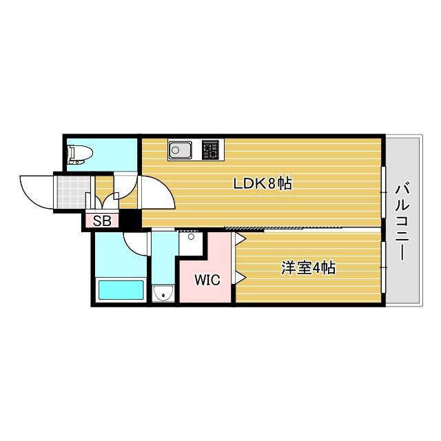 アーバネックス北堀江LL(1LDK/14階)の間取り写真