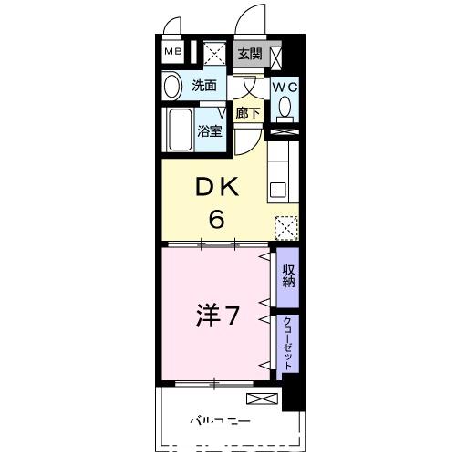 グランドール(1DK/5階)の間取り写真