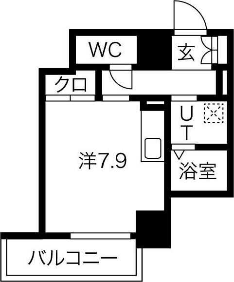 PLATZ TACHIBANA(ワンルーム/8階)の間取り写真