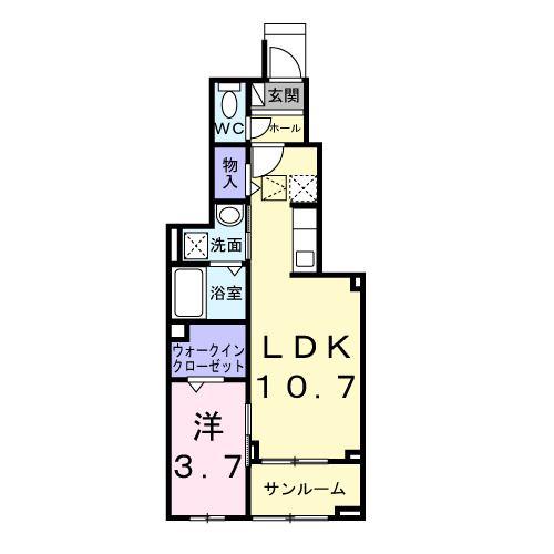 フォルシュ(1LDK/1階)の間取り写真