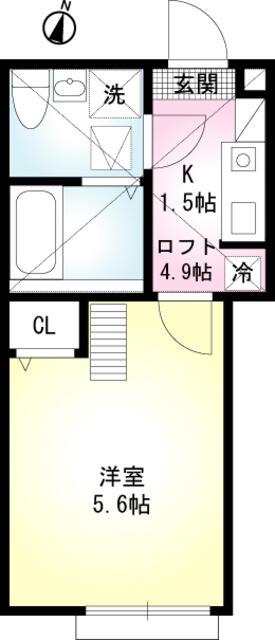 七島ハイム(1K/2階)の間取り写真