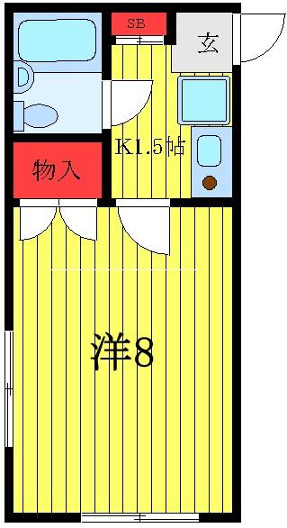 スターフラッツ(1K/1階)の間取り写真