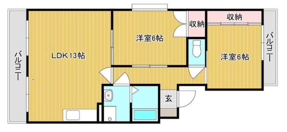 風はいつII 303(2LDK/3階)の間取り写真