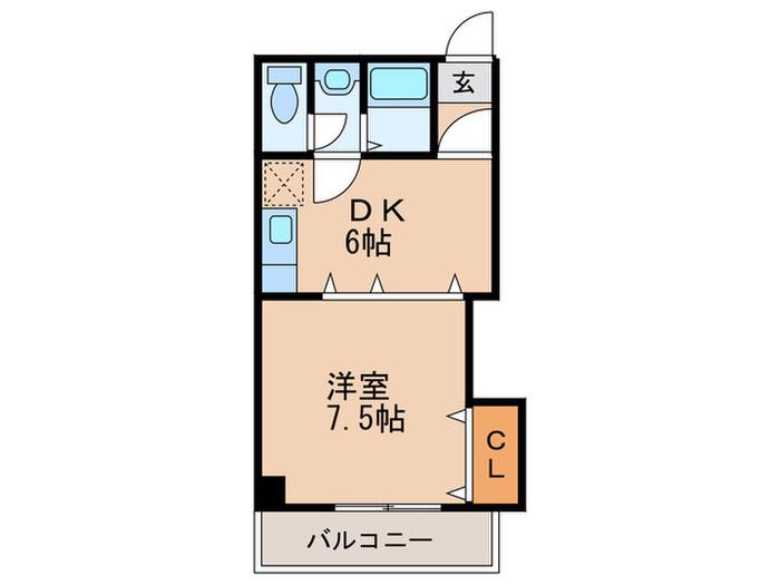 エイチ・ツー・オー大国町(1DK/6階)の間取り写真