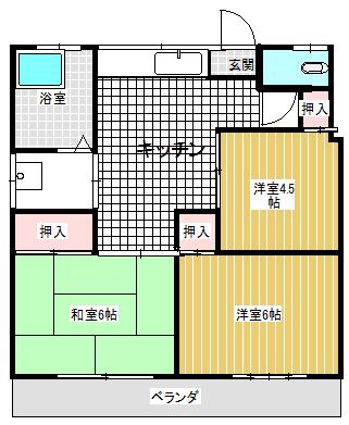 西沢アパート(3K/1階)の間取り写真