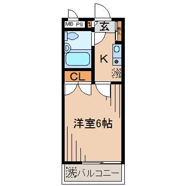 レオパード白楽(1K/3階)の間取り写真