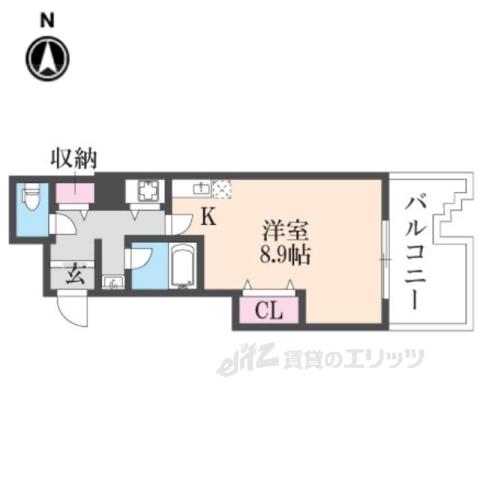 ビレイユ真英DEUX(ワンルーム/2階)の間取り写真