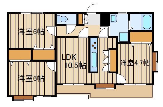 シャルマン(3LDK/1階)の間取り写真