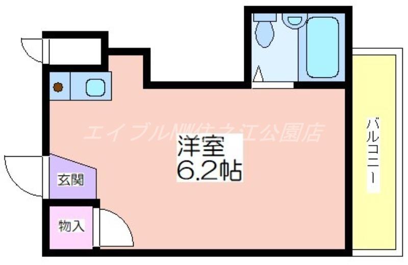 ディノ玉出(ワンルーム/5階)の間取り写真