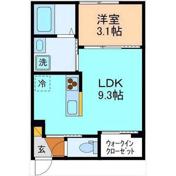 富山地鉄不二越上滝 大泉駅(富山) 徒歩24分 2階建 築5年(1LDK/1階)の間取り写真