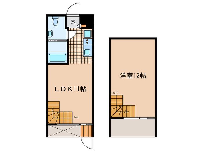 ALERO自由が丘(1LDK/B1階)の間取り写真