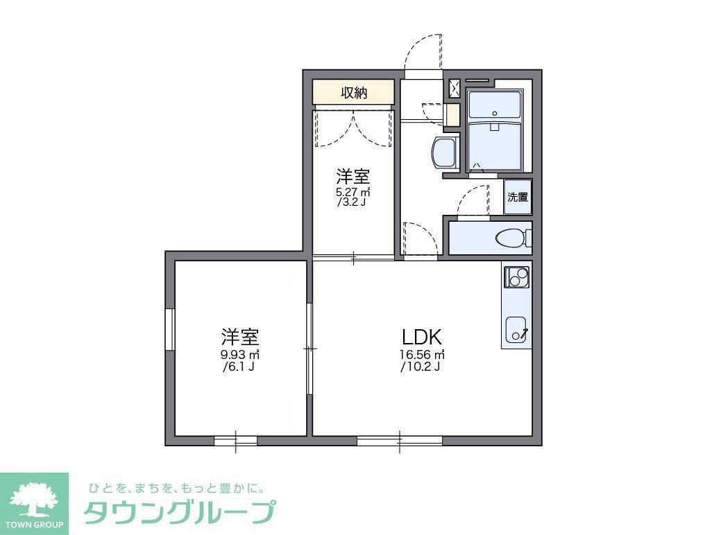 レオパレス石塚(2DK/1階)の間取り写真