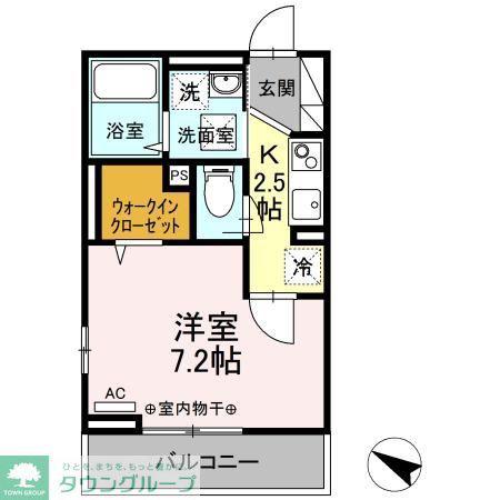 ダイヤモンドハイツ(1K/3階)の間取り写真