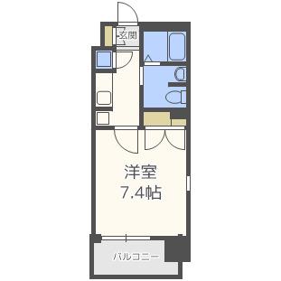 フォレシティ肥後橋(1K/2階)の間取り写真