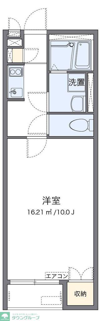 ミランダプレジュールII(1K/2階)の間取り写真