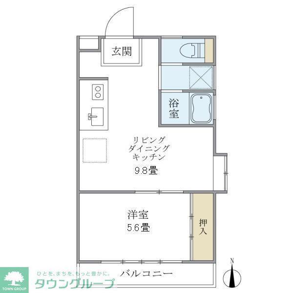 カーサグリーンプラザ(1LDK/2階)の間取り写真