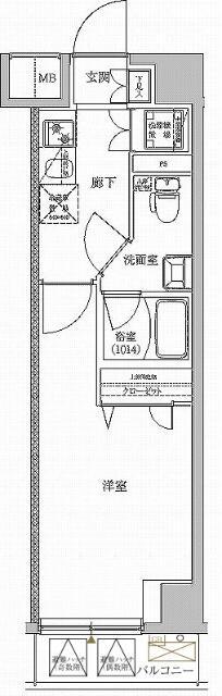ラフィスタ東日暮里(1K/2階)の間取り写真