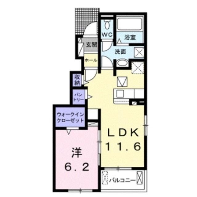 コントレイル翔IA(1LDK/1階)の間取り写真