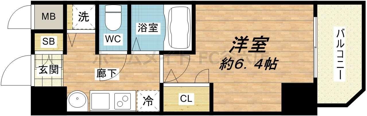 プレサンス心斎橋ラヴィ(1K/7階)の間取り写真