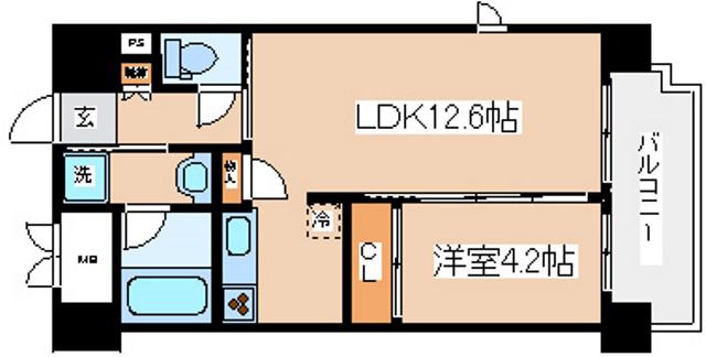 LUKICIA神戸(1LDK/2階)の間取り写真